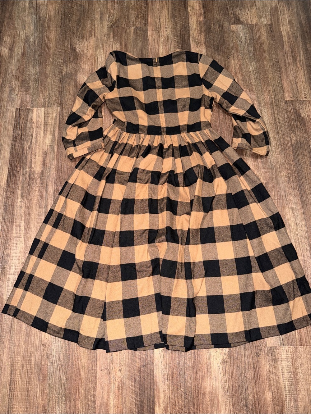 Dainty Jewells Plaid Dress Brown/Black Cottagecore size M - Picture 5 of 6